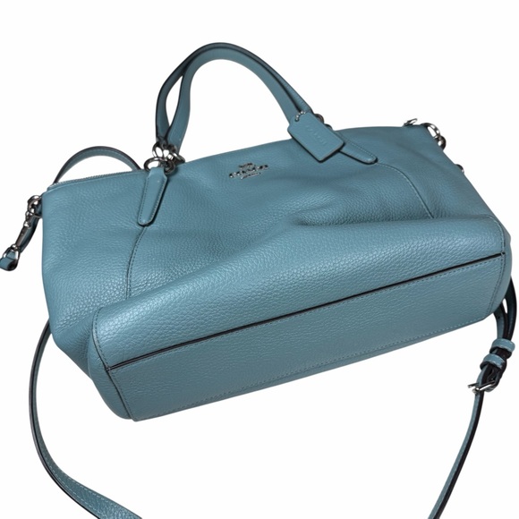 Coach Small Kelsey Satchel F28993 in Cloud Blue Refined Pebble Leather - Picture 4 of 9